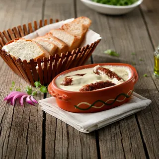 Ćevapi u kajmaku s lepinjom