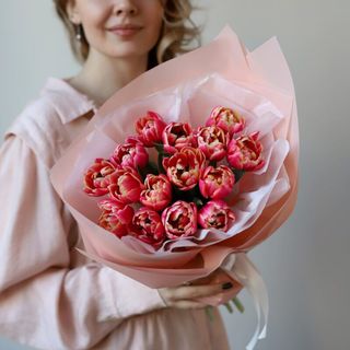 Букет піоноподібних тюльпанів (15шт)