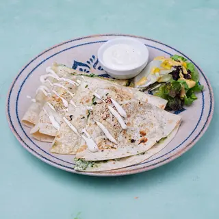 Quesadilla con el spinacas