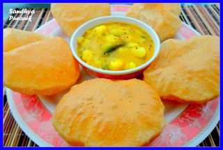 Poori with aloo masala (4pcs)