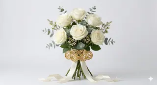 Roses Blanches & Eucalyptus