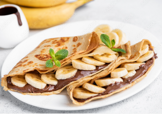 Катма с шоколад, бисквитки и банан