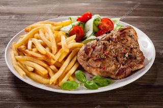 Viande De Mouton + Frites