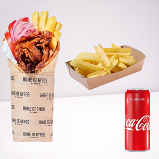 Napravi sam gyros + pomfit + Coca-Cola