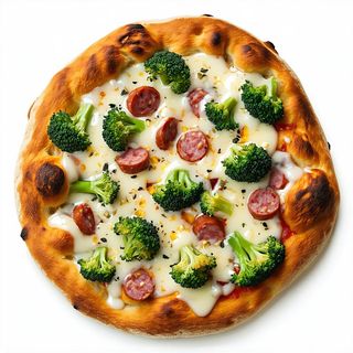 Pizza broccoli e salsiccia