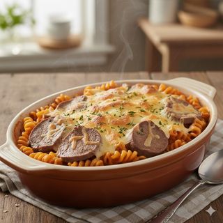 Запеканка с телешки език