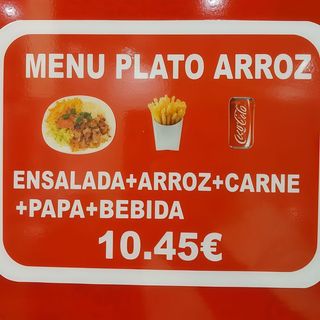 Menú Plato Arroz y carne