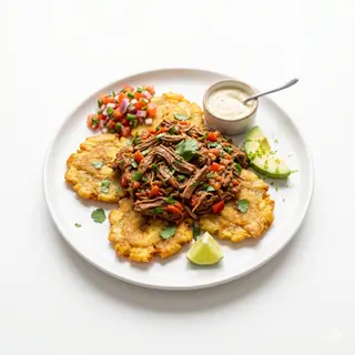 Patacón Con Carne Desmechada