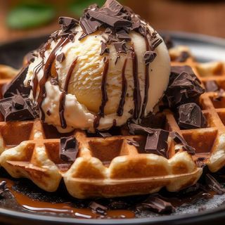 Arabic Styles seeet chocolate syrup waffle