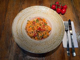 Spaghetti con gamberi