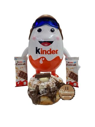 Krapfen Kinder cereali con Nutella Ferrero e crema bianca