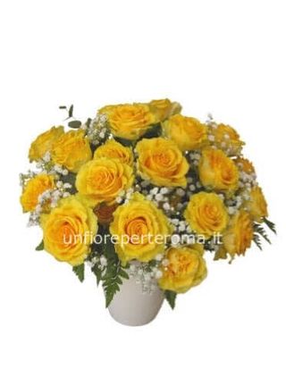 Bouquet rose gialle 50 cm