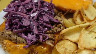 Pork guinness burger 