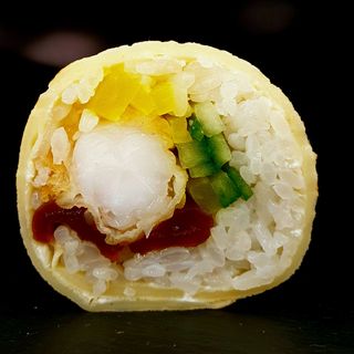 Tamago z krewetką pieczoną w tempurze