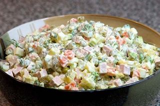 Olivier salad with tongue/სალათი ოლივიე ენით/Салат  оливье с языком(300гр.)