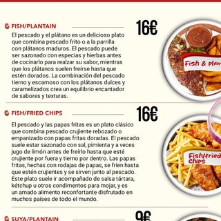 Pescado(tilapia) con plantano frito 