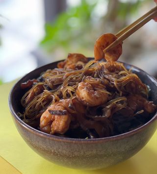 Wok Vermicelle Crevettes Grises
