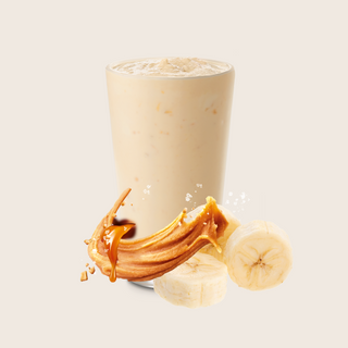 Batido natural de plátano, crema de cacahuete y almendra zero