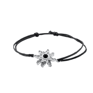 PULSERA con Eguzkilore de Plata y circonitas (El amuleto protector).