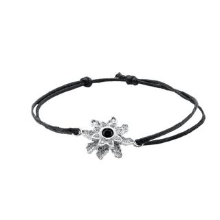 PULSERA con Eguzkilore de Plata y circonitas (El amuleto protector).