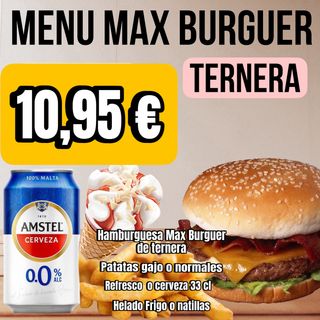 Menú MAX BURGUER de ternera