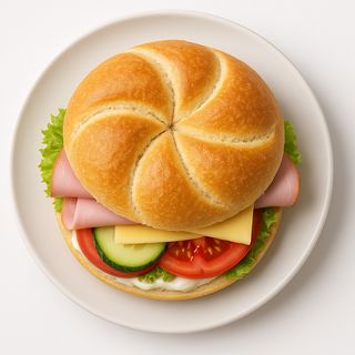 Kajzerka z szynką i serem