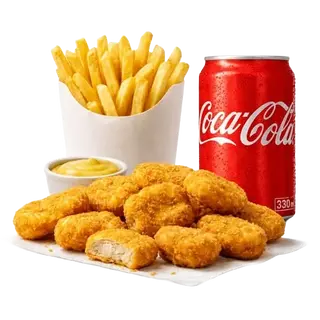 Nuggets de Frango 10 Unidades + 1 Coca-Cola + 1 Batata Frita