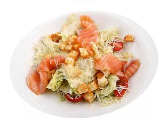 Салат "Цезарь" с семгой