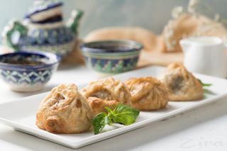 Жаренные манты с мясом