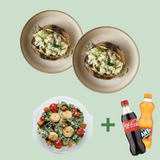 2 x Potaki în sos alb cu creveți + Caesar creveți