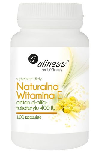 Naturalna witamina E 400 octan d-afa-tokotrienolu 100 kapsułek Aliness