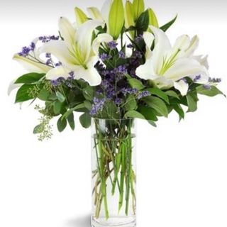 Vase avec lys viole