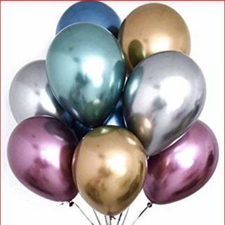  #7. 10 ფერადი ქრომირებული ბუშტი ჰელიუმით