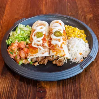 Enchilladas con carne barbacoa