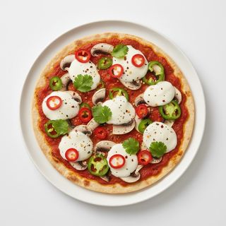 Mushroom Chilli Tortilla Pizza