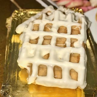 Gofre con chocolate blanco