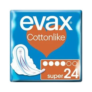Compresas Cottonlike Super Con Alas Evax 24 Ud.