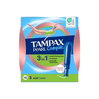Tampoes c/Aplicador Pearl Compak Super - Tampax 16un