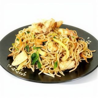 Tallarines Fritos Con Gambas