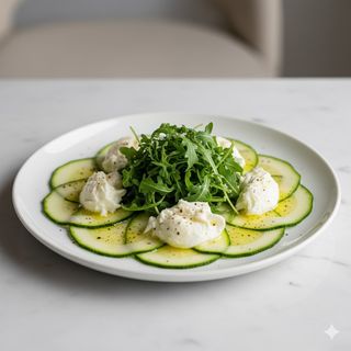 Carpaccio di zucchine con rucola e bufala