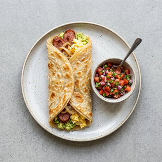 Avocado & Sausage Chapati Wrap
