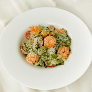 Caesar Salad with Tiger Prawns