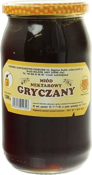Miód gryczany nektarowy 1200g Rodzinna Pasieka Sudnik