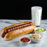 Сандвич с карначе и сос + салата по избор + Айрян