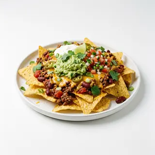 Nachos Con Guacamole Y Chili Con Carne