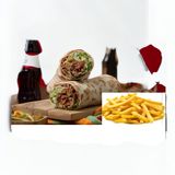 შაურმა მინი ლავაშით + კარტოფილის ფრი + 0,500 კოკა კოლა