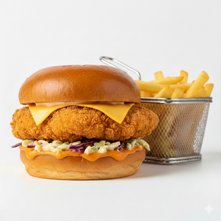 Spicy Chicken Burger & Fry