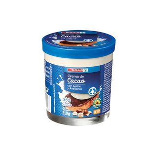 Crema de Cacao con Leche y Avellanas Spar (210 gr)