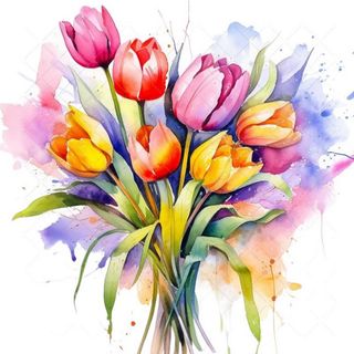 Ramo de 12 Tulipanes variados (al menos 2 colores)