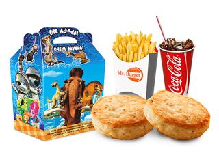 Котлетки+фри+напиток на выбор+маленькая игрушка (370г)